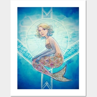 Art Deco Mermaid Posters and Art